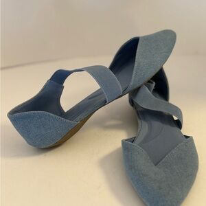 Anne Klein Orsolo Denim Blue Fabric Blue Flats Women’s 7.5 Medium